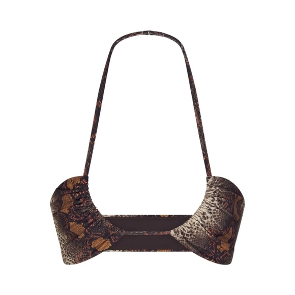 SKIMS Other - Skims Swim Brown Dessert Snake Print Bikini Halter Top!